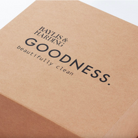 Kraft gift box with branding in black on