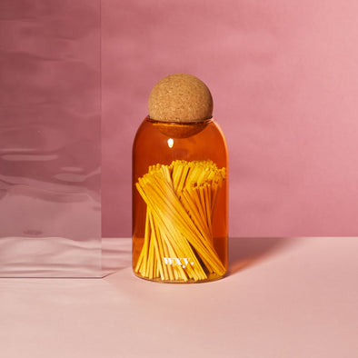 Cork Ball Tinted Glass Matches yellow - Gift for candle lover and new home gift