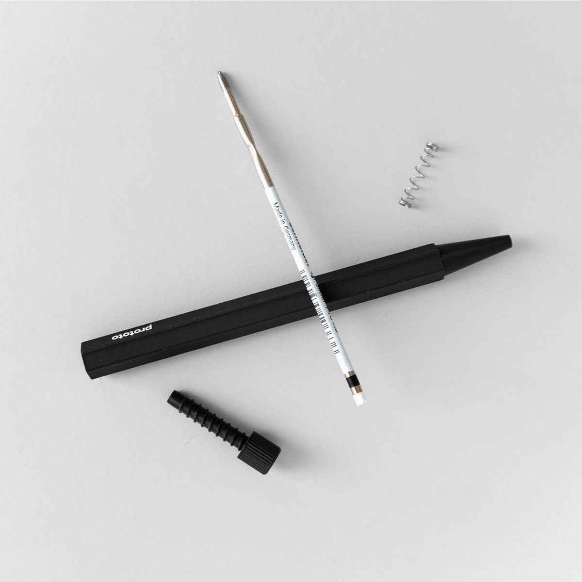 Black pen parts grey background