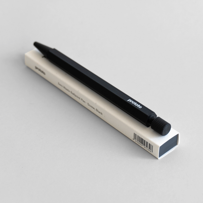 Black pen with Prototo branding on a white background