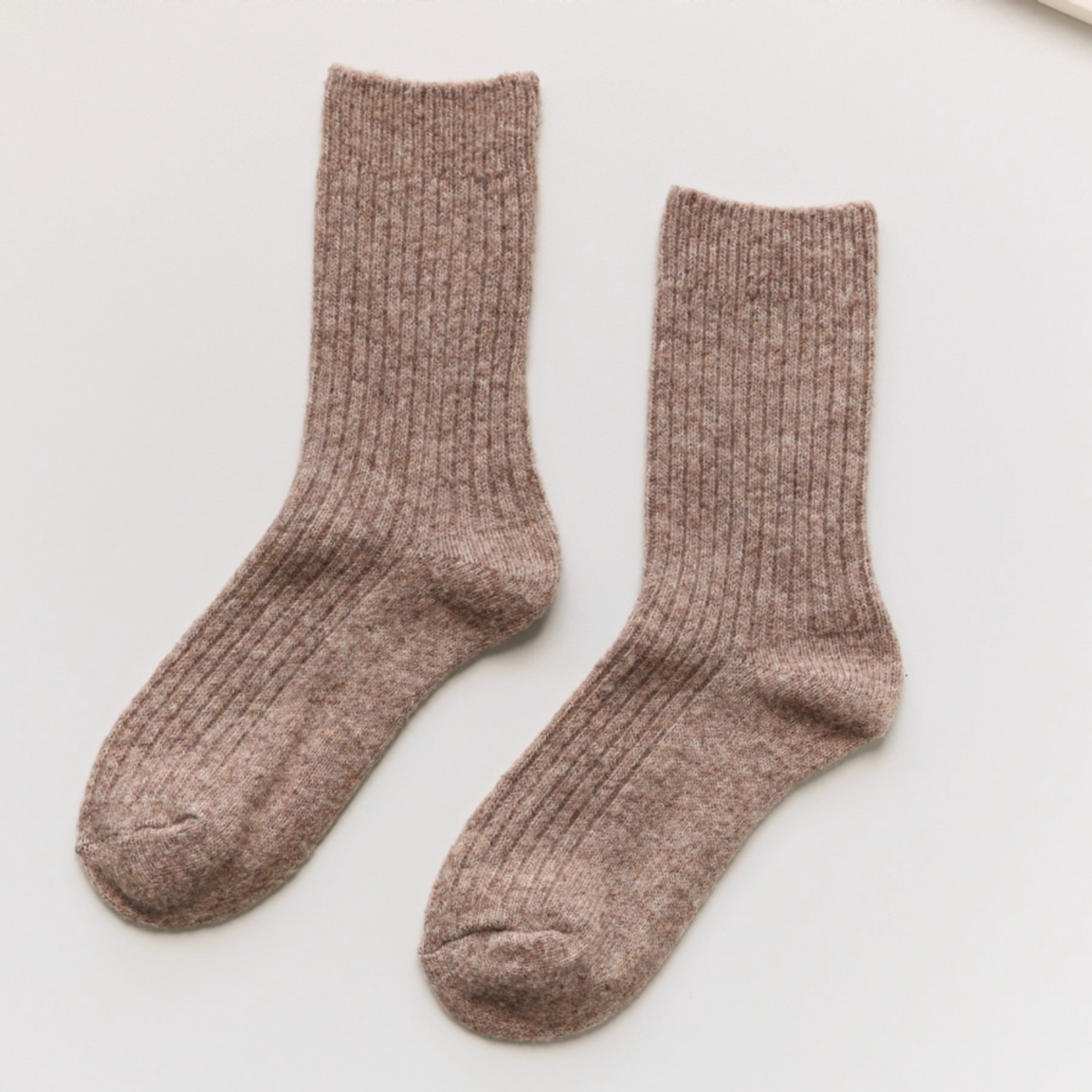 Brown Cashmere Socks on white background