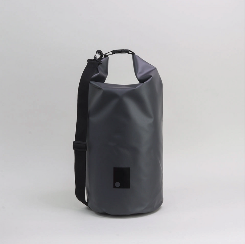 Grey dry bag on grey background
