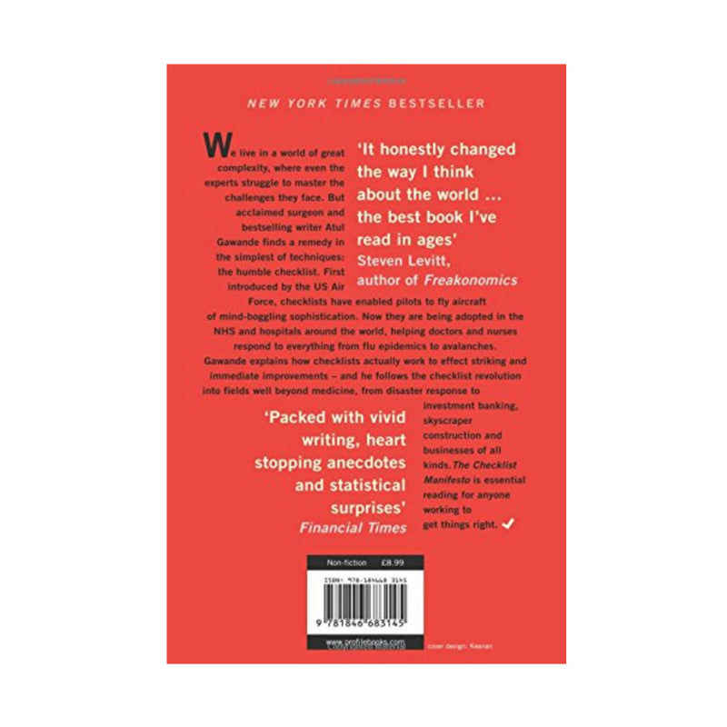 The Checklist Manifesto: How to Get Things Right. Atul Gawande Gift for new job
