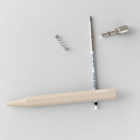 Circular Ballpoint Pen Natural colour taken apart on white background