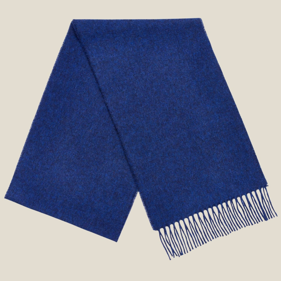 Cobalt Blue scarf on white background 