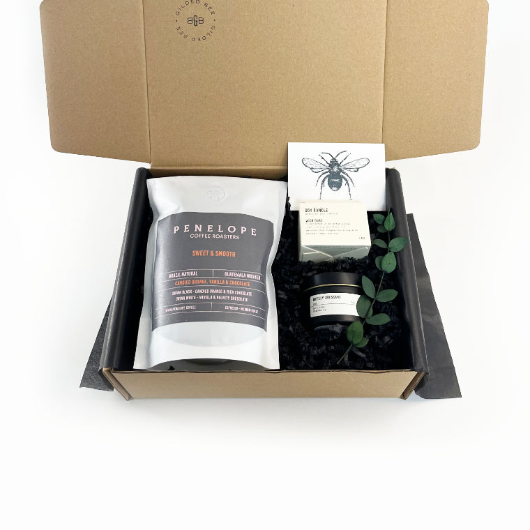 Penelope Coffee and Croissant Candle Gift Set - New Job gift