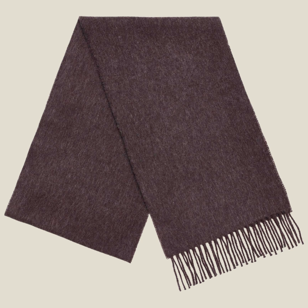 Dark Brown scarf folded on white background