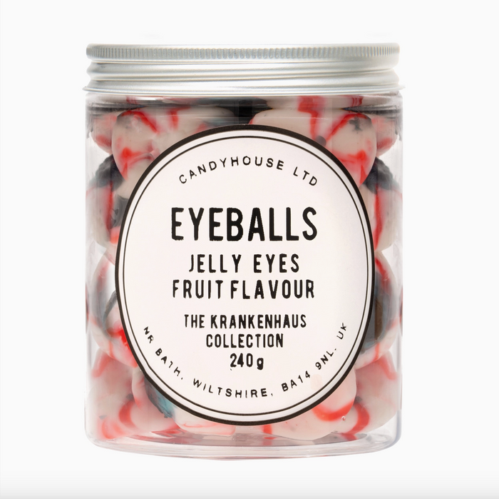 Eye ball sweets in a jar