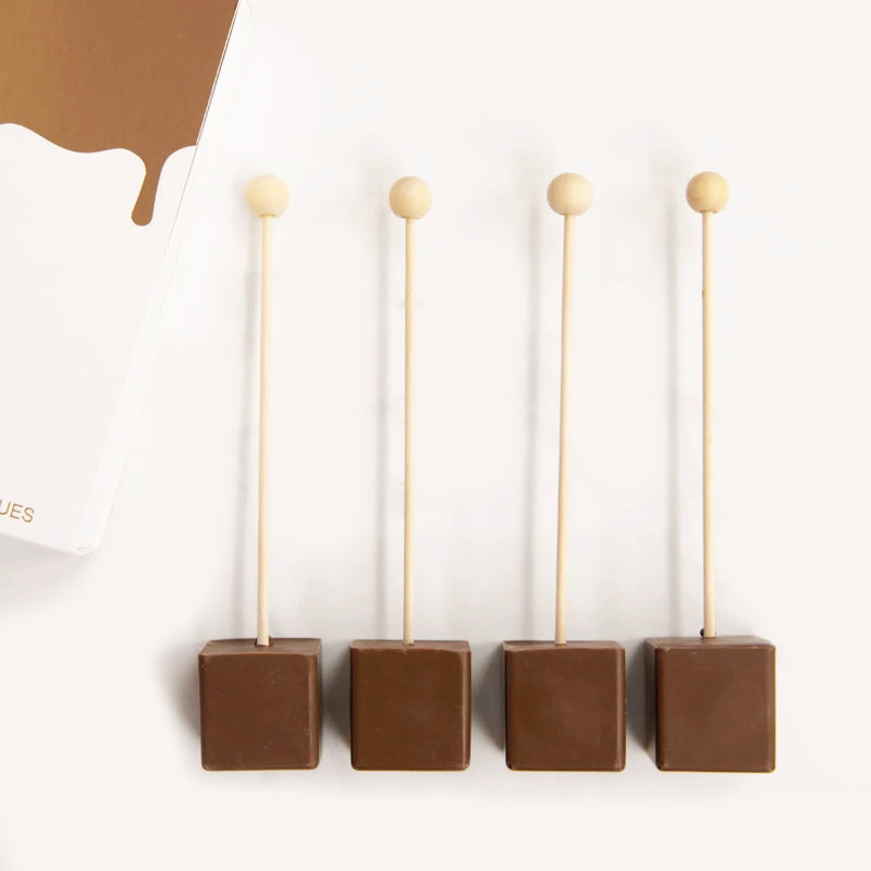 Melt hot chocolate milk blocks