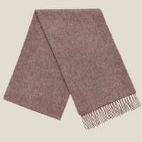 Mocha brown colour scarf folded on white background 