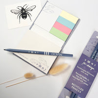 Vent for change Ocean sticky notes and recycled pencils with bee gift card