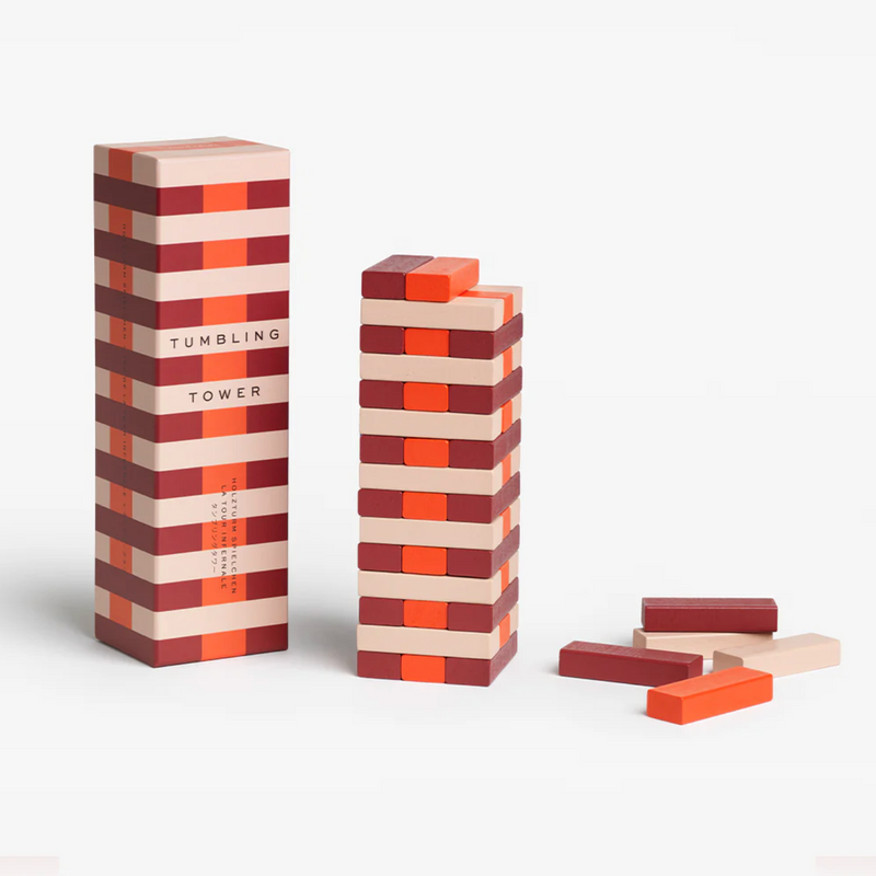 Tumbling Tower game white background 