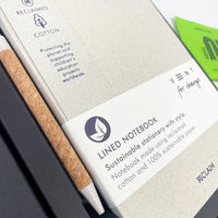Reclaimed cotton Vent for change notebook sustainable event gift