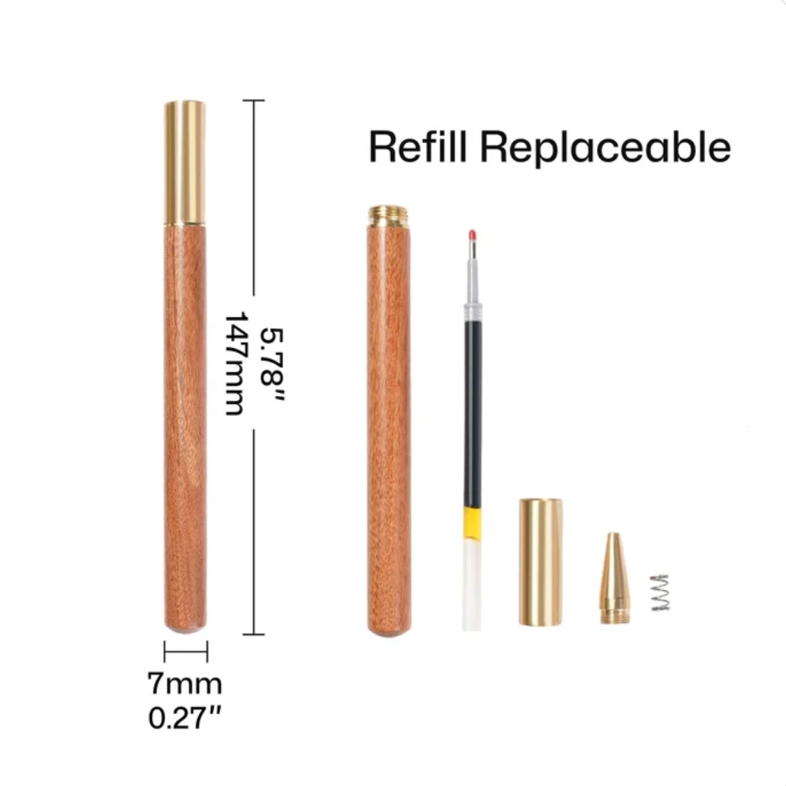 Walnut & Brass Branded Pens (MOQ 24)