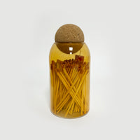 Cork Ball Tinted Glass Matches yellow - Gift for candle lover and new home gift
